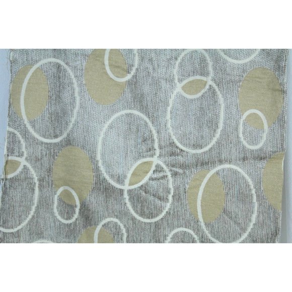 VTG Geometric MCM Circles Tan Chenille Fabric Remnant 40 " x 56" - Picture 1 of 5
